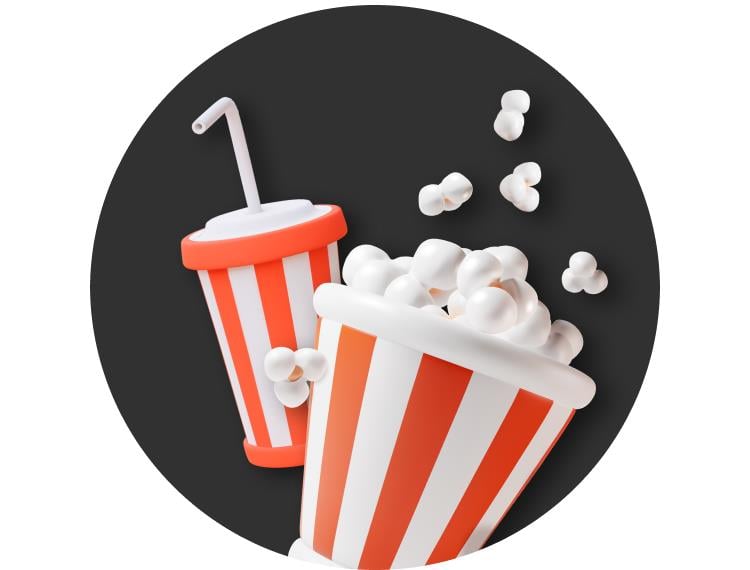 1 Combo com pipoca + bebida no Cinépolis